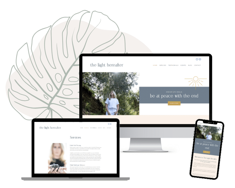 Website Design Screenshot for Jenna Golias The Light Hereafter